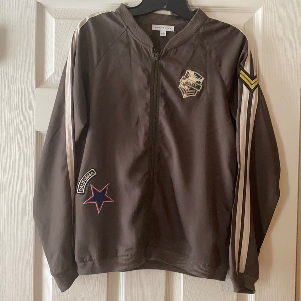 Socialite Army Green Zip up jacket